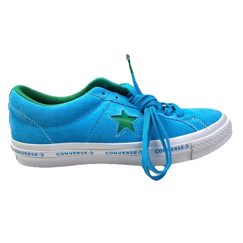 Converse One Star Pro Ox Suede Blue Green‎ Sneakers Shoes 159813C Men's Size 8 - Picture 6 of 9